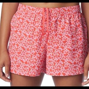 Columbia Floral Coral Pink Women's Athletic Shorts Sandy River